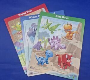 3-Pack Pre-School Learning Puzzles Pets Dinosaurs Weather 2016 Playmonster